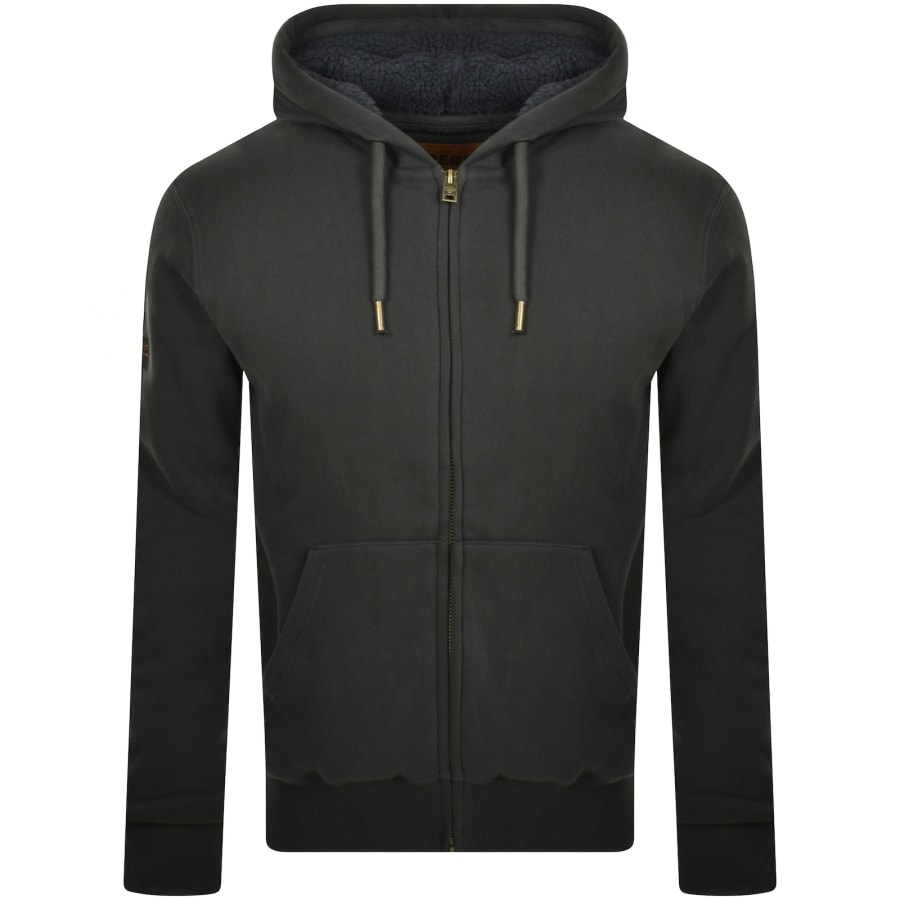 Superdry black zip hoodie clearance